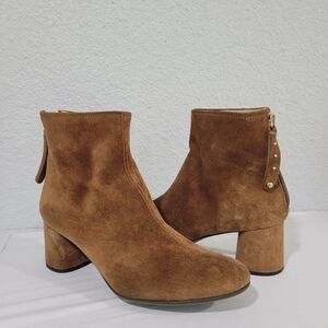 New AGL Women Veta Brown Suede  Back Zip Ankle Boots Size 7 US EUR 37.5